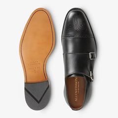 St. John's Double Monk Strap Dress Shoe Black Leather