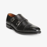 St. John's Double Monk Strap Dress Shoe Black Leather
