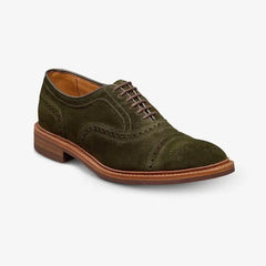 Strandmok Cap-toe Oxford with Dainite Rubber Sole Hunting Green Suede
