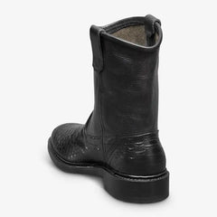 Dallas Roper Low Boot Black Snake Print Leather