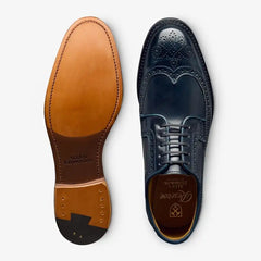 Mason Reserve Wingtip Derby Dress Shoe Navy Cordovan Leather