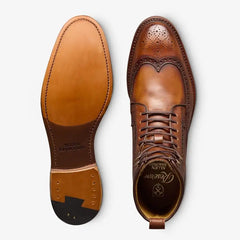 Maddox Reserve Wingtip Dress Boot Coffee Brown Leather