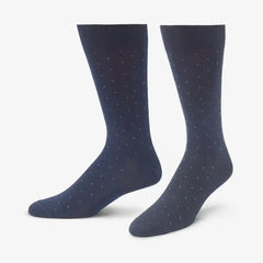Pin-dot Cotton Dress Socks Navy