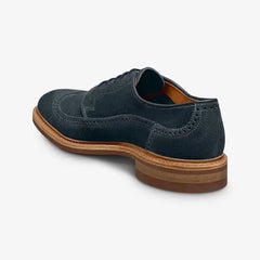 Winstonmok Wingtip Derby Dress Shoe Navy Suede