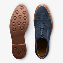 Strandmok Cap-toe Oxford with Dainite Rubber Sole Navy Suede Mix