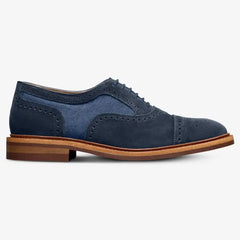Strandmok Cap-toe Oxford with Dainite Rubber Sole Navy Suede Mix