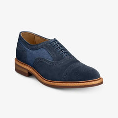 Strandmok Cap-toe Oxford with Dainite Rubber Sole Navy Suede Mix
