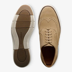 Carson Lace-up Hybrid Wingtip Oxford Bone Suede