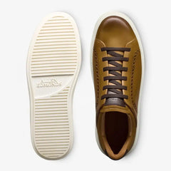 Oliver Slip-on Stretch-lace Brogue Sneaker Walnut Leather