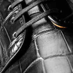 Maxwell Reserve Plain-toe Derby Dress Shoe Black Genuine Crocodile