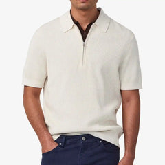NN07 Hansie Zip-up Polo Ivory