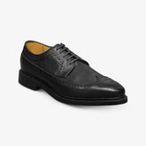 Mason Reserve Wingtip Derby Dress Shoe Black Caviar Grain Leather