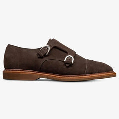 Kingston Verse Double Monk Strap Dress Shoe Bitter Chocolate Suede