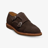 Kingston Verse Double Monk Strap Dress Shoe Bitter Chocolate Suede