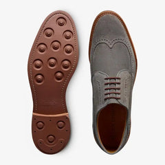 Winstonmok Wingtip Derby Dress Shoe Grey Suede