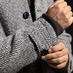 Les Deux Michael Twill Wool Coat Black And White