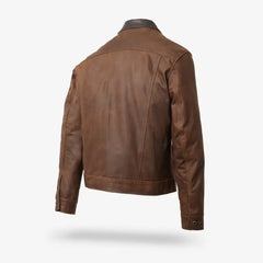 Schott® N.Y.C. X Allen Edmonds Leather Barn Jacket Brown