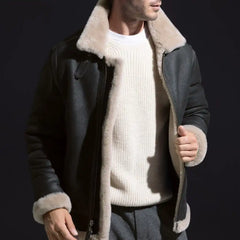 Shearling Aviator Jacket Black