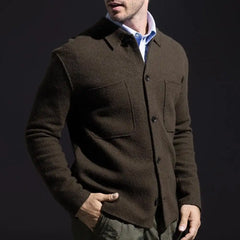 NN07 Jonas Button-up Sweater Brown