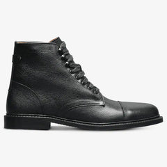 Landon Cap-Toe Boot Black Leather