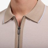Bugatchi Quarter-zip Polo Tan