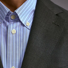 Les Deux Kent Striped Poplin Shirt Blue