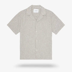 Les Deux Lukas Cotton-linen Short-sleeve Shirt Teak Brown