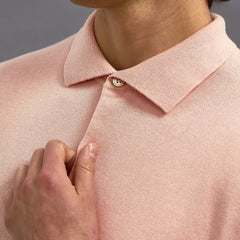 Short Sleeve Knit Polo Pink
