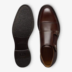 Richards Double Monk Strap Dress Shoe Dark Brown Leather