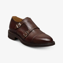 Richards Double Monk Strap Dress Shoe Dark Brown Leather