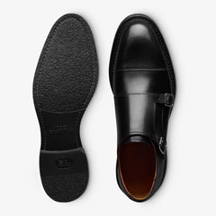 Richards Double Monk Strap Dress Shoe Black Leather