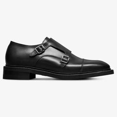 Richards Double Monk Strap Dress Shoe Black Leather