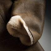 Double Breasted Shearling Coat Brown