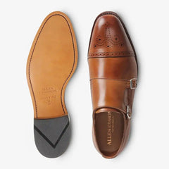 St. John's Double Monk Strap Dress Shoe Walnut Brown Leather