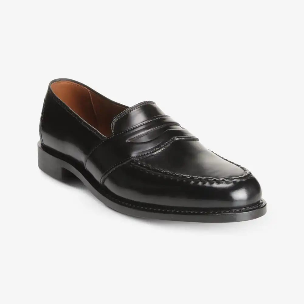 Randolph Shell Cordovan Penny Loafer Black Cordovan Leather