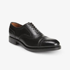 Strand Cap-toe Oxford Dress Shoe with Dainite Sole Black Leather