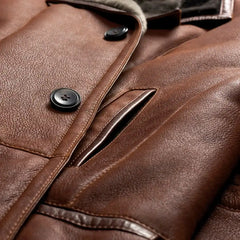 Silky Shearling Jacket Cognac