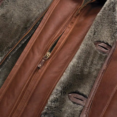 Silky Shearling Jacket Cognac