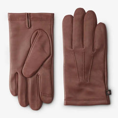Cashmere Lined Leather Tech Gloves Saddle Brown