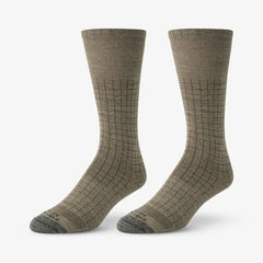 Windowpane Merino Cool Dress Socks Oatmeal