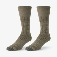 Windowpane Merino Cool Dress Socks Oatmeal