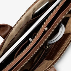 Slim Leather Briefcase Chili Leather