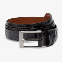 Genuine Crocodile Dress Belt Black Genuine Crocodile