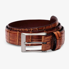 Genuine Crocodile Dress Belt Chili Genuine Crocodile