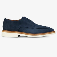 Waylon Moc-toe Derby Dress Shoe Navy Suede