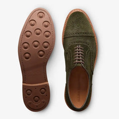 Strandmok Cap-toe Oxford with Dainite Rubber Sole Hunting Green Suede