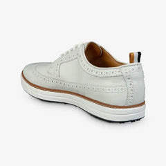 Dunes Wingtip Golf Shoe White Leather