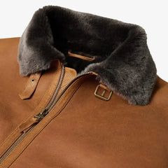 Shearling Bomber Jacket Cognac