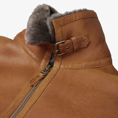 Shearling Bomber Jacket Cognac