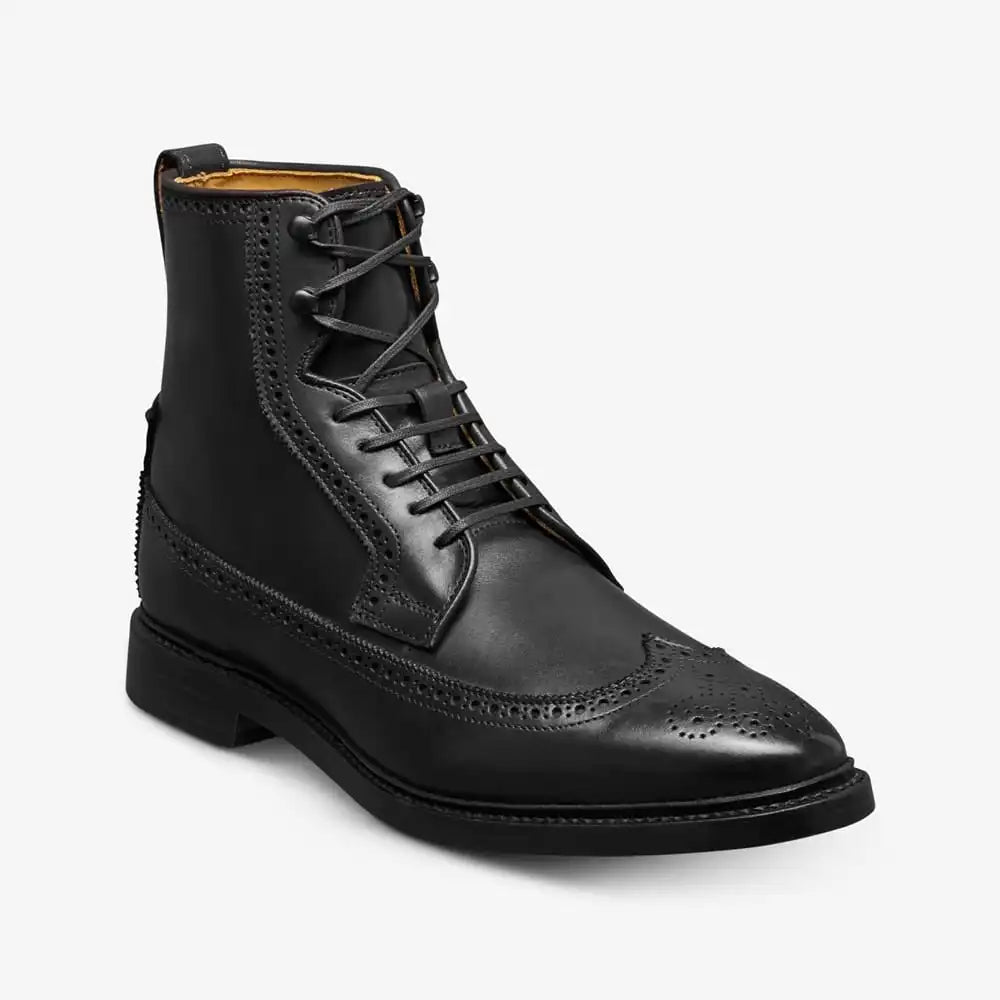 Maddox Reserve Wingtip Dress Boot Black Leather